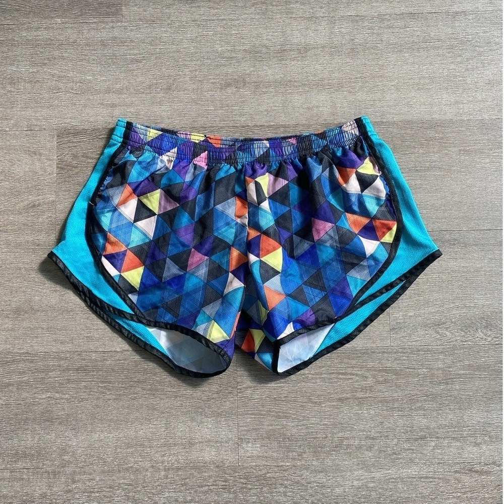 SOFFEE Low Rise‎ Geometric Blue Dri Fit Shorts Lined Size Small Women's 1152